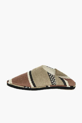 striped flax and Jute LAMYA babouche