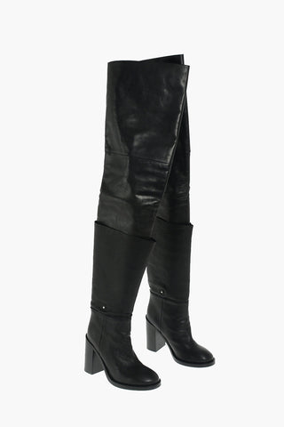 MM6 10,5cm adjustable tumbled leather boots