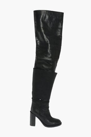 MM6 10,5cm adjustable tumbled leather boots
