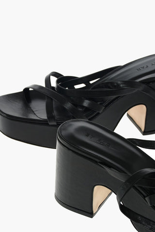 9.5cm leather PAMELA Chunky Heel Ankle-strap sandals