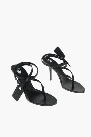 12cm leather lace-up thong sandals