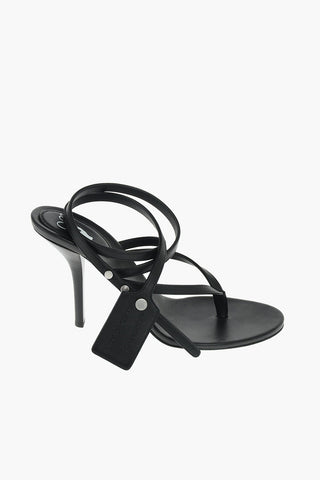 12cm leather lace-up thong sandals