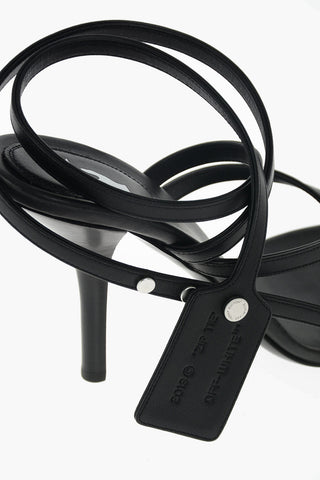 12cm leather lace-up thong sandals
