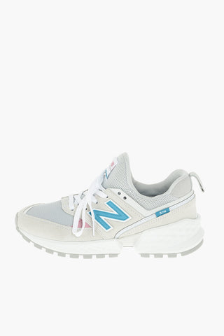 suede leather mesh low-top sneakers with maxi patch