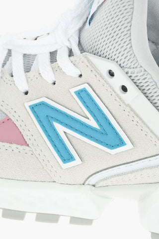 suede leather mesh low-top sneakers with maxi patch