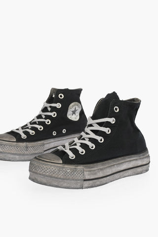 ALL STAR CHUCK TAYLOR Sneakers alte in cotone con Platform 4cm