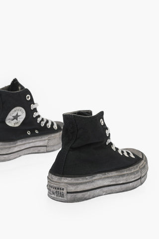 ALL STAR CHUCK TAYLOR Sneakers alte in cotone con Platform 4cm