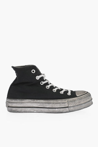 ALL STAR CHUCK TAYLOR Sneakers alte in cotone con Platform 4cm