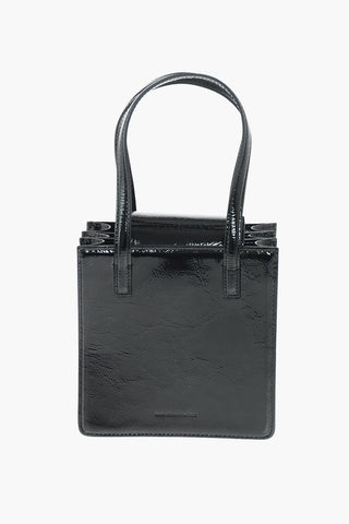 Patent Leather SQUARE Hand Bag with Shoulder Strap