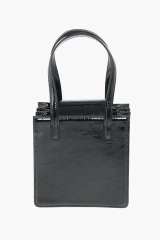 Patent Leather SQUARE Hand Bag with Shoulder Strap