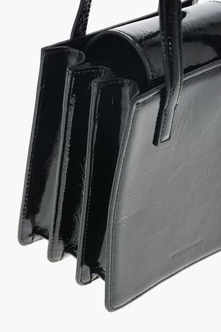 Patent Leather SQUARE Hand Bag with Shoulder Strap