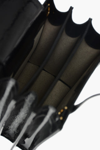 Patent Leather SQUARE Hand Bag with Shoulder Strap