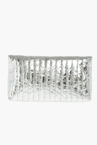Pouch in Pelle Lamè con Chiusura Magnetica