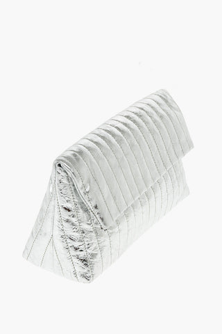 Pouch in Pelle Lamè con Chiusura Magnetica