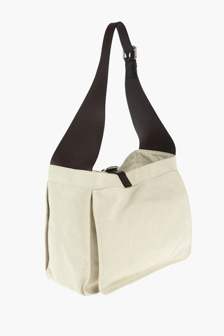 Leather Handle Canvas Tote Bag