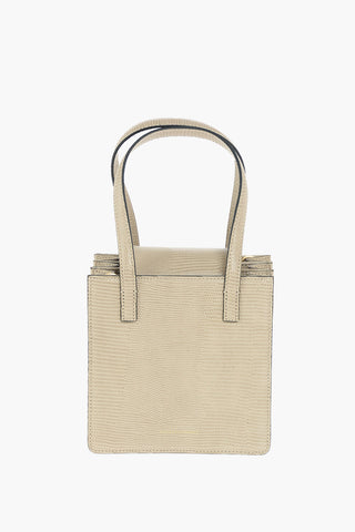 Lizard Printed Leather SQUARE Hand Bag