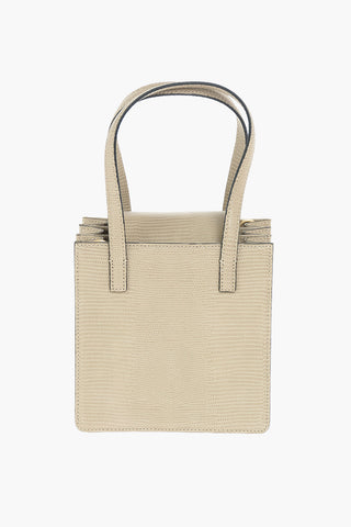 Lizard Printed Leather SQUARE Hand Bag