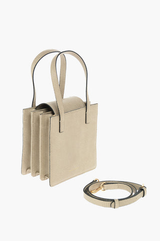 Lizard Printed Leather SQUARE Hand Bag