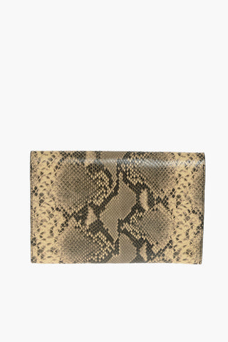 Pouch in Pelle Stampa Pitone con Tasca Interna