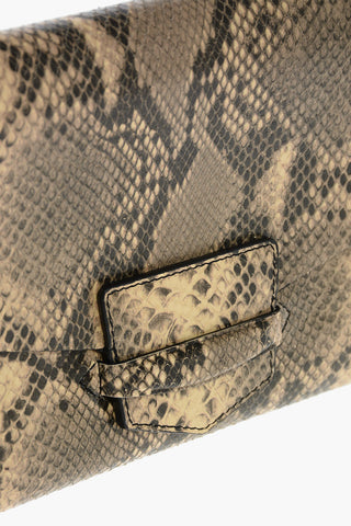 Pouch in Pelle Stampa Pitone con Tasca Interna