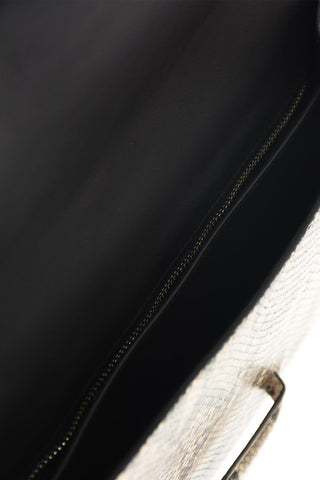 Pouch in Pelle Stampa Pitone con Tasca Interna