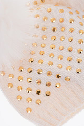 EST.1978 cappello ABIRA con strass e dettagli in vera pelliccia