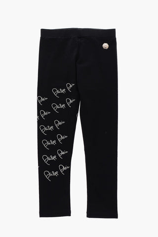Leggings Signature con logo in strass