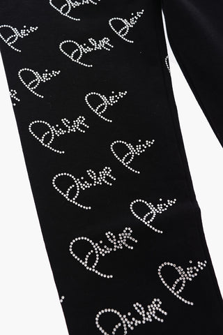 Leggings Signature con logo in strass