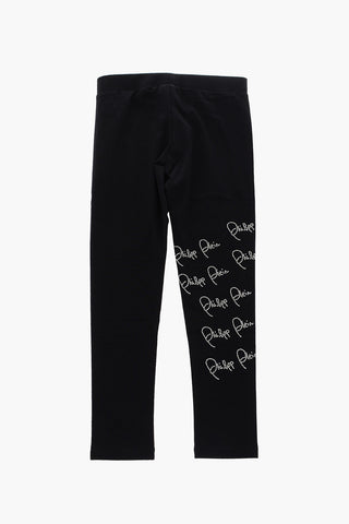 Leggings Signature con logo in strass