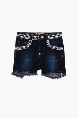 EST.1978 rhinestone embellishment stretch denim shorts