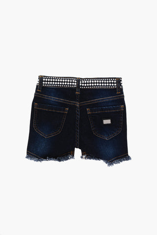 EST.1978 shorts in denim stretch con strass