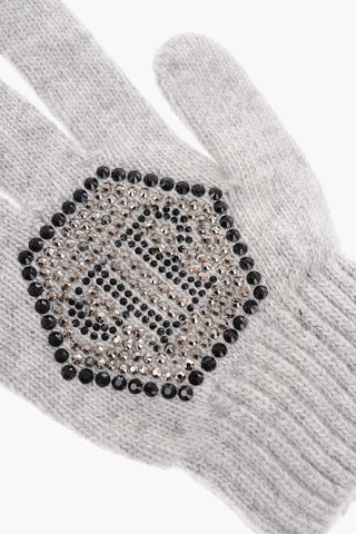 rhinestone detail gloves