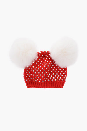 EST.1978 rhinestone embellished ABIRA hat with real fur details