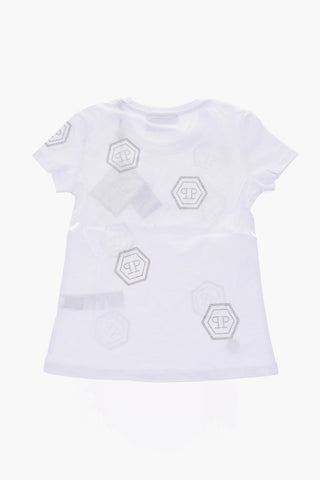 T-shirt Round Neck Signature with rhinestone logo