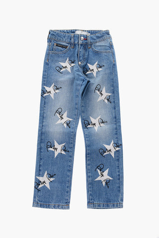 EST.1978 boyfriend fit COLLYN jeans with with rhinestone logo