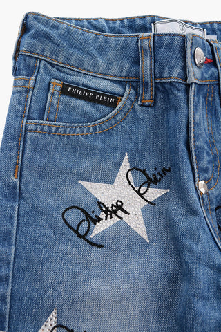EST.1978 boyfriend fit COLLYN jeans with with rhinestone logo