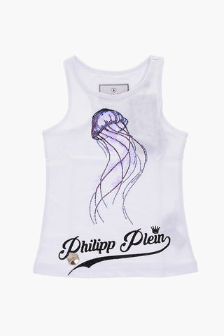 cotton UNDERWATER tank top with jellyfish