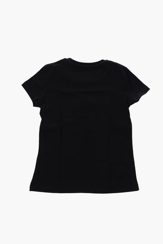T-shirt girocollo con dettaglio strass