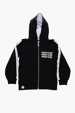 hooded sweatshirt with rhinestone details