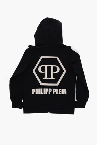 hooded sweatshirt with rhinestone details