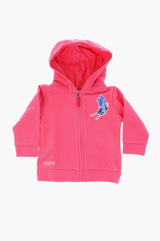 felpa in cotone garzato con cappuccio