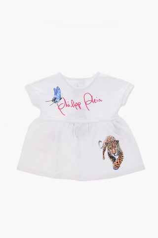 printed short sleeve signature dress