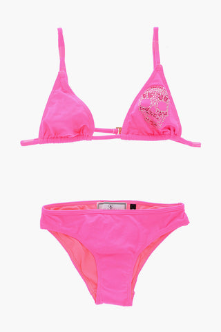 solid color bikini swimsuit with skull