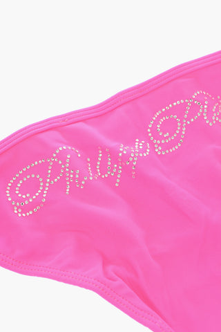 solid color bikini swimsuit with skull