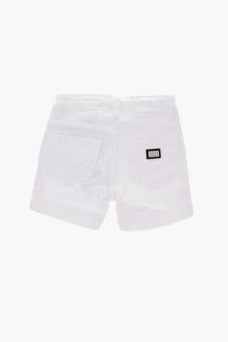 EST.1978 stretch denim shorts with rhinestones