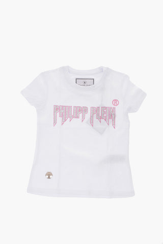 T-shirt girocollo con logo gioiello