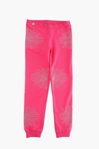 pantaloni jogger con strass