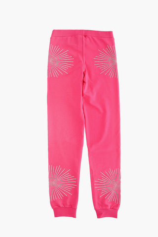 pantaloni jogger con strass