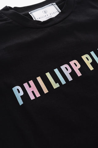 EST.1978 crew-neck t-shirt with glitter logo