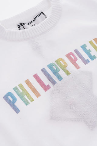 EST.1978 crew-neck sweater with glitter logo